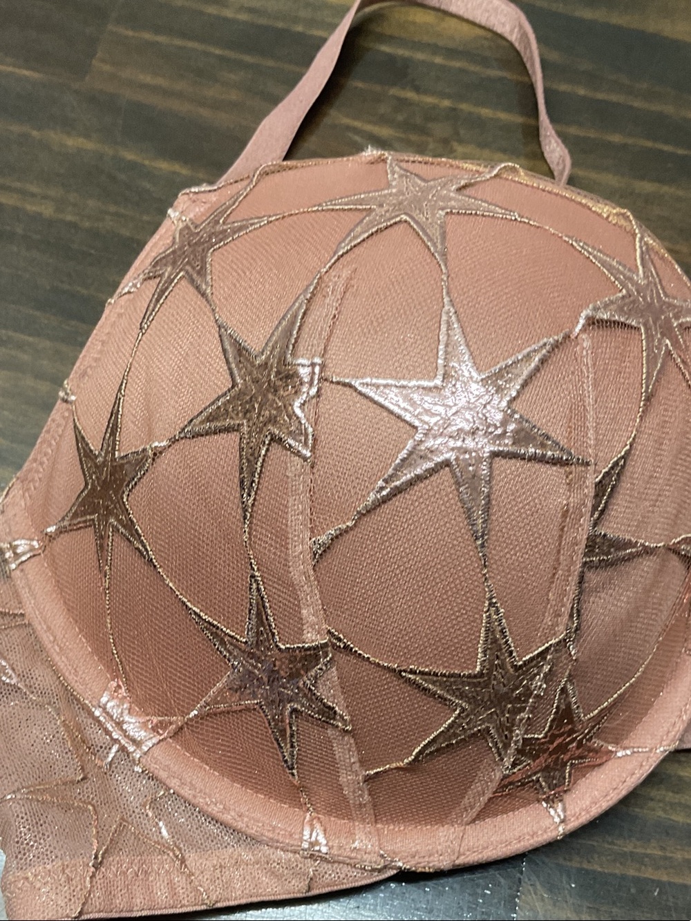 Victoria Secret Very Sexy Stardust Embroidery PushUp Bra Underwire Rose Gold 38C - Picture 3 of 10